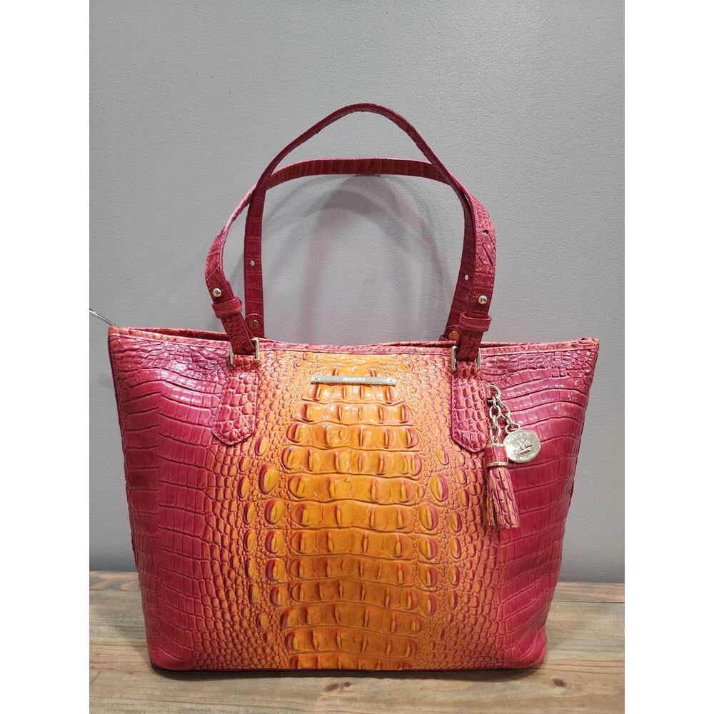 Brahmin Medium Asher Tote Passion Fruit Leather Shoulder Bag